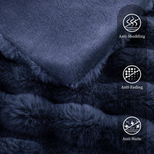 Load image into Gallery viewer, Faux Rabbit Fur Throw Blanket for Couch, Fluffy Warm Plush Thick Bubble Blanket for Bed Sofa Living Room, Soft Cozy Furry Blanket, 50x60 inches, Cream White