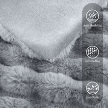 Load image into Gallery viewer, Faux Rabbit Fur Throw Blanket for Couch, Fluffy Warm Plush Thick Bubble Blanket for Bed Sofa Living Room, Soft Cozy Furry Blanket, 50x60 inches, Cream White