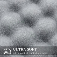 Load image into Gallery viewer, Faux Rabbit Fur Throw Blanket for Couch, Fluffy Warm Plush Thick Bubble Blanket for Bed Sofa Living Room, Soft Cozy Furry Blanket, 50x60 inches, Cream White