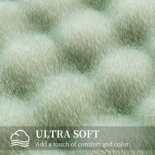 Load image into Gallery viewer, Faux Rabbit Fur Throw Blanket for Couch, Fluffy Warm Plush Thick Bubble Blanket for Bed Sofa Living Room, Soft Cozy Furry Blanket, 50x60 inches, Cream White