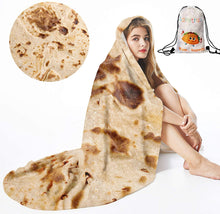 Load image into Gallery viewer, Admitrack Burrito Tortilla Blanket, Flannel Burritos Wrap Blanket, Giant Flour Tortilla Throw Blanket, Funny Food Throw Blanket, Novelty Burritos Throw Blanket Adults Size&Kids Size&Baby Size