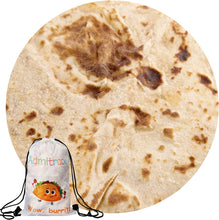 Load image into Gallery viewer, Admitrack Burrito Tortilla Blanket, Flannel Burritos Wrap Blanket, Giant Flour Tortilla Throw Blanket, Funny Food Throw Blanket, Novelty Burritos Throw Blanket Adults Size&Kids Size&Baby Size