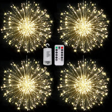 Load image into Gallery viewer, Fairy Firework String Lights,120 LED 8 Modes Dimmable String Fairy Lights with Remote Control,Waterproof Copper Wire Decorative Hanging Starburst Lights for Christmas Decoration