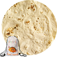 Load image into Gallery viewer, Admitrack Burrito Tortilla Blanket, Flannel Burritos Wrap Blanket, Giant Flour Tortilla Throw Blanket, Funny Food Throw Blanket, Novelty Burritos Throw Blanket Adults Size&Kids Size&Baby Size
