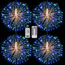 Load image into Gallery viewer, Fairy Firework String Lights,120 LED 8 Modes Dimmable String Fairy Lights with Remote Control,Waterproof Copper Wire Decorative Hanging Starburst Lights for Christmas Decoration