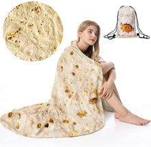Load image into Gallery viewer, Admitrack Burrito Tortilla Blanket, Flannel Burritos Wrap Blanket, Giant Flour Tortilla Throw Blanket, Funny Food Throw Blanket, Novelty Burritos Throw Blanket Adults Size&Kids Size&Baby Size