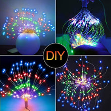 Load image into Gallery viewer, Starburst String Lights Christmas Lights, 225 LED 8 Modes Dimmable with Remote Control, Waterproof Copper Wire Decorative Hanging Starburst Lights for Party Patio Garden Decoration