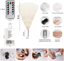 Load image into Gallery viewer, Starburst String Lights Christmas Lights, 225 LED 8 Modes Dimmable with Remote Control, Waterproof Copper Wire Decorative Hanging Starburst Lights for Party Patio Garden Decoration