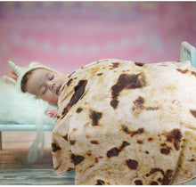 Load image into Gallery viewer, Admitrack Burrito Tortilla Blanket, Flannel Burritos Wrap Blanket, Giant Flour Tortilla Throw Blanket, Funny Food Throw Blanket, Novelty Burritos Throw Blanket Adults Size&Kids Size&Baby Size