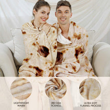 Load image into Gallery viewer, Admitrack Burrito Tortilla Blanket, Flannel Burritos Wrap Blanket, Giant Flour Tortilla Throw Blanket, Funny Food Throw Blanket, Novelty Burritos Throw Blanket Adults Size&Kids Size&Baby Size