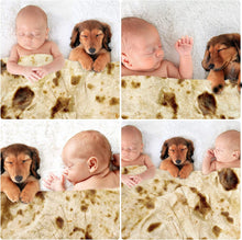 Load image into Gallery viewer, Admitrack Burrito Tortilla Blanket, Flannel Burritos Wrap Blanket, Giant Flour Tortilla Throw Blanket, Funny Food Throw Blanket, Novelty Burritos Throw Blanket Adults Size&Kids Size&Baby Size