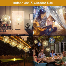 Load image into Gallery viewer, Fairy Firework String Lights,120 LED 8 Modes Dimmable String Fairy Lights with Remote Control,Waterproof Copper Wire Decorative Hanging Starburst Lights for Christmas Decoration