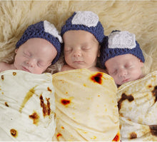 Load image into Gallery viewer, Admitrack Burrito Tortilla Blanket, Flannel Burritos Wrap Blanket, Giant Flour Tortilla Throw Blanket, Funny Food Throw Blanket, Novelty Burritos Throw Blanket Adults Size&Kids Size&Baby Size