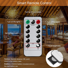 Load image into Gallery viewer, Starburst String Lights Christmas Lights, 225 LED 8 Modes Dimmable with Remote Control, Waterproof Copper Wire Decorative Hanging Starburst Lights for Party Patio Garden Decoration