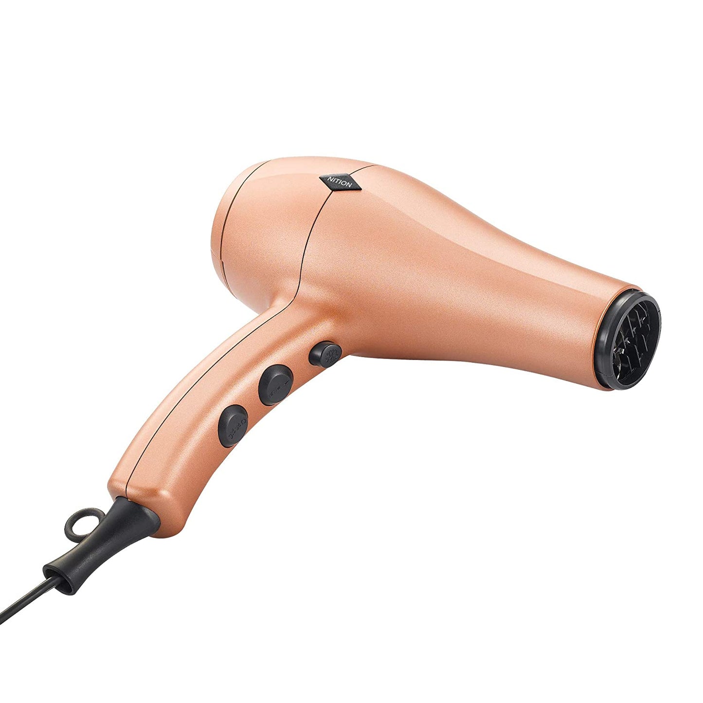 Negative Ions Ceramic Hair Dryer with Diffuser Attachment Ionic Blow Dryer Quick Drying,1875 Watt 2 Speed / 3 Heat Settings,Cool Shot Button,Lightweight,Champagne Gold