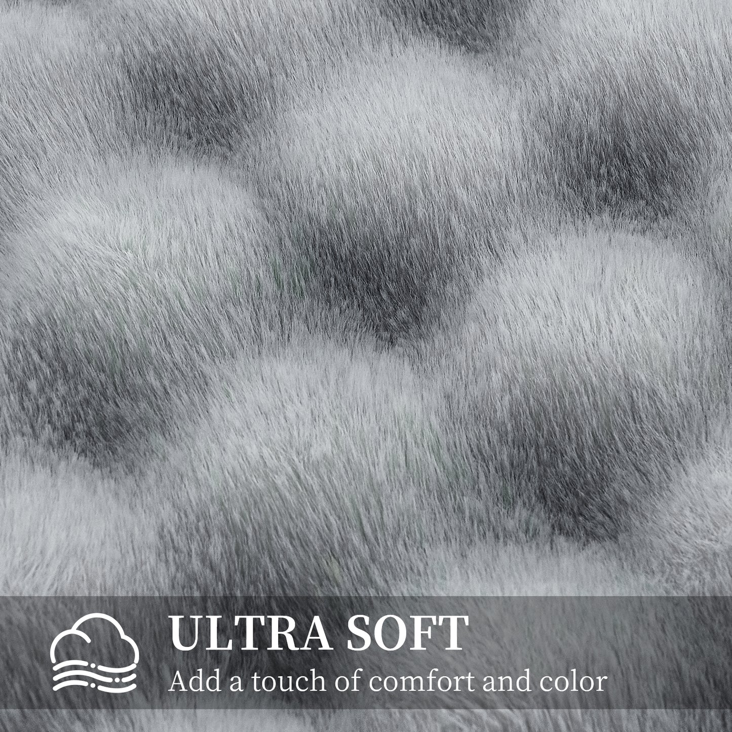 Faux Rabbit Fur Throw Blanket for Couch, Fluffy Warm Plush Thick Bubble Blanket for Bed Sofa Living Room, Soft Cozy Furry Blanket, 50x60 inches, Cream White