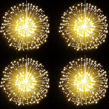 Load image into Gallery viewer, 200 LED Dandelion Fairy String Lights, 8 Modes Dimmable String Fairy Lights with Remote Control, Waterproof Copper Wire Decorative Hanging Starburst Lights for Patio Party Christmas Decoration
