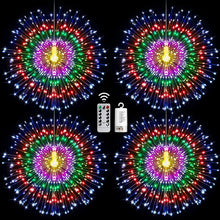 Load image into Gallery viewer, Starburst String Lights Christmas Lights, 225 LED 8 Modes Dimmable with Remote Control, Waterproof Copper Wire Decorative Hanging Starburst Lights for Party Patio Garden Decoration
