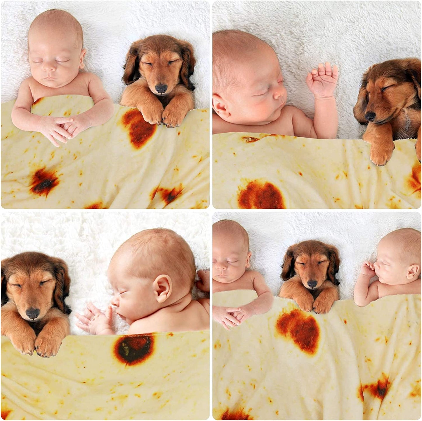 Admitrack Burrito Tortilla Blanket, Flannel Burritos Wrap Blanket, Giant Flour Tortilla Throw Blanket, Funny Food Throw Blanket, Novelty Burritos Throw Blanket Adults Size&Kids Size&Baby Size