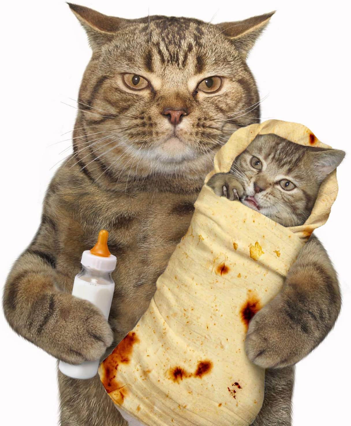 Admitrack Burrito Tortilla Blanket, Flannel Burritos Wrap Blanket, Giant Flour Tortilla Throw Blanket, Funny Food Throw Blanket, Novelty Burritos Throw Blanket Adults Size&Kids Size&Baby Size