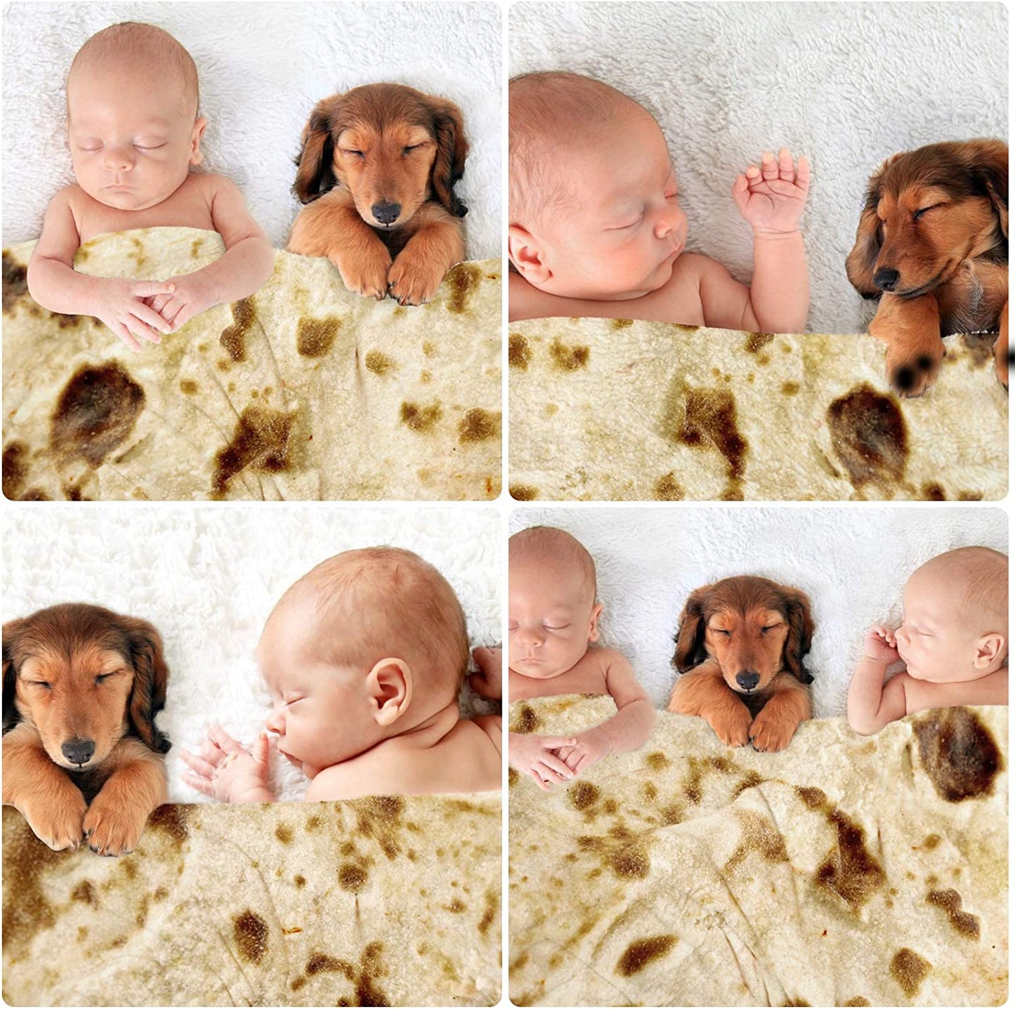 Admitrack Burrito Tortilla Blanket, Flannel Burritos Wrap Blanket, Giant Flour Tortilla Throw Blanket, Funny Food Throw Blanket, Novelty Burritos Throw Blanket Adults Size&Kids Size&Baby Size
