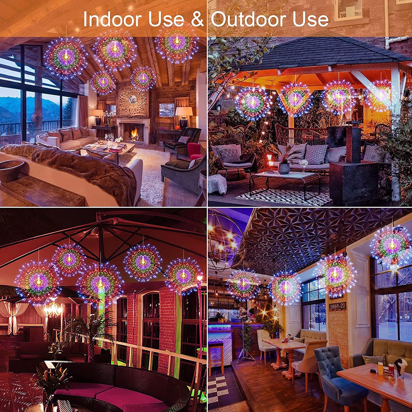 Starburst String Lights Christmas Lights, 225 LED 8 Modes Dimmable with Remote Control, Waterproof Copper Wire Decorative Hanging Starburst Lights for Party Patio Garden Decoration