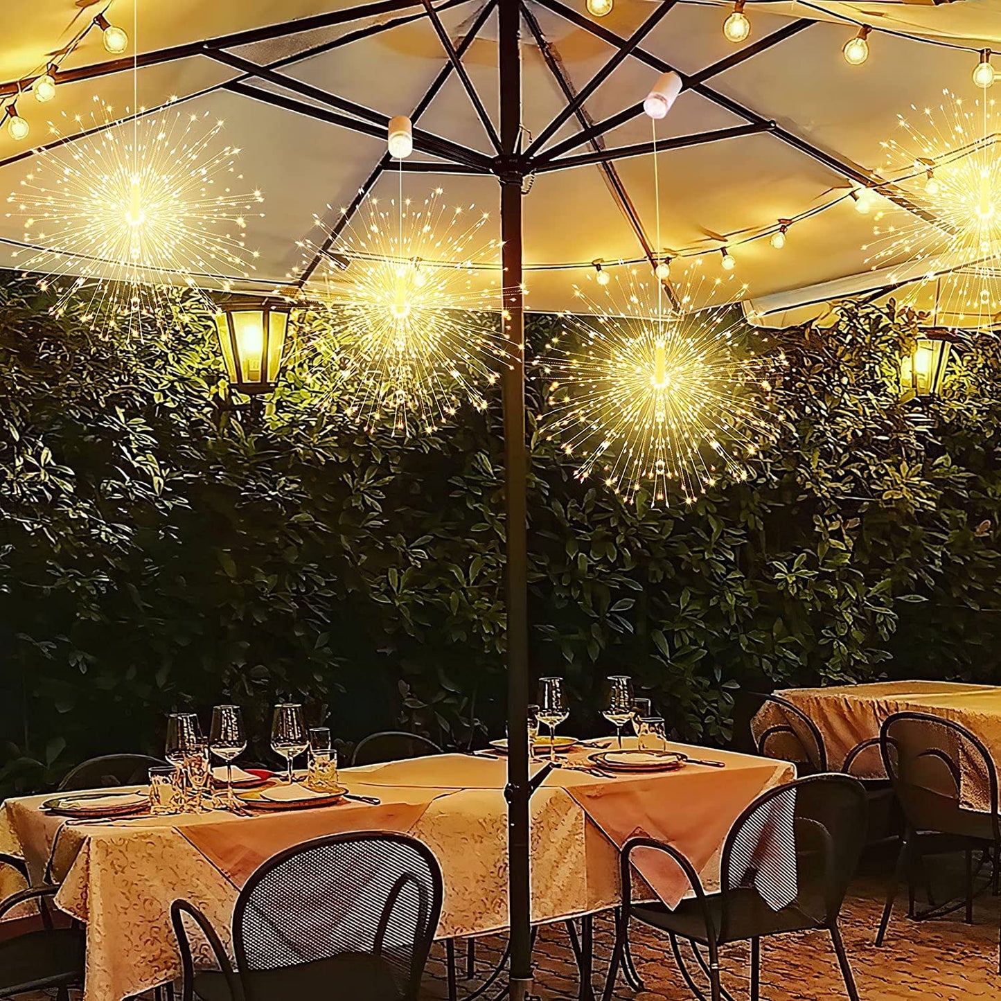 Starburst String Lights Christmas Lights, 225 LED 8 Modes Dimmable with Remote Control, Waterproof Copper Wire Decorative Hanging Starburst Lights for Party Patio Garden Decoration
